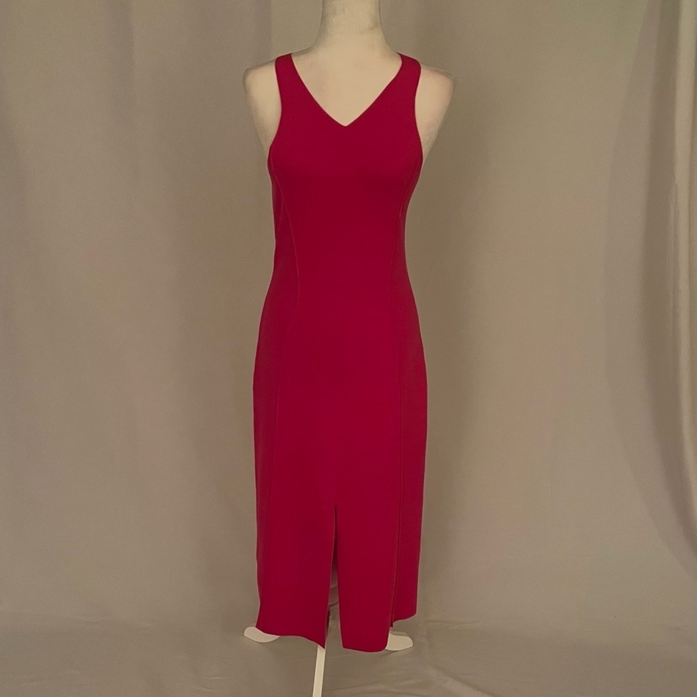 Caroline Constas V-neck Pink Midi Dress